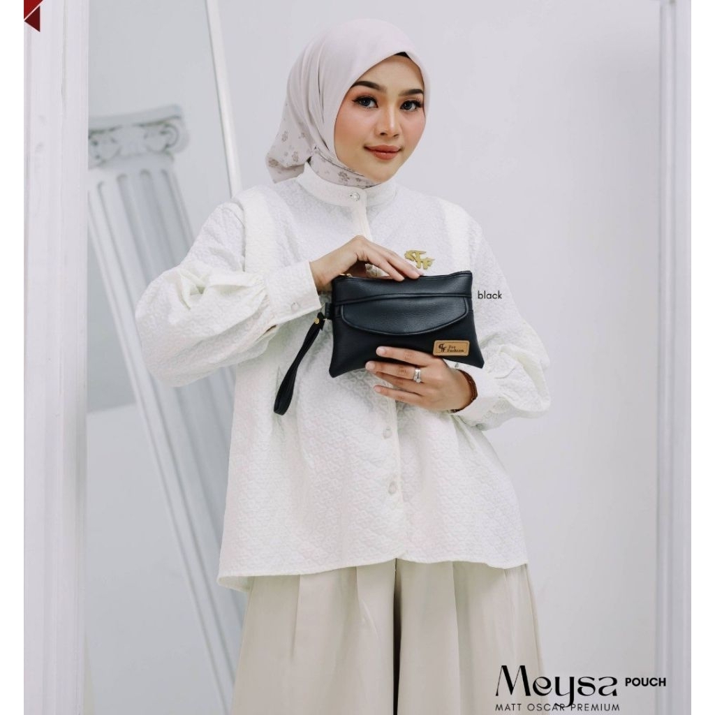 Fee Fashion - Meysa Pouch Bag Dompet Kulit Oscar Premium Anti Air Tempat Kosmetik HP Wanita Simple