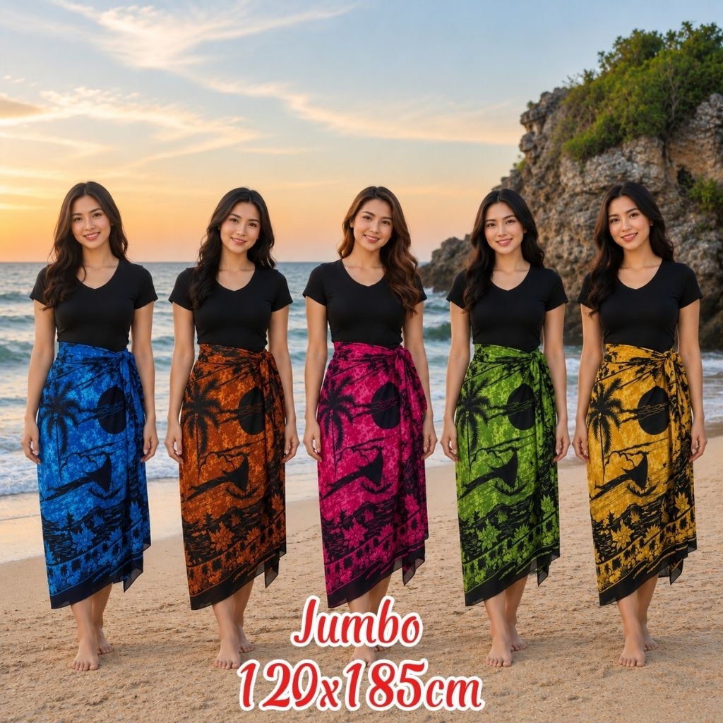 Kain Bali Jumbo Motif Pemandangan Pantai // Sarung Bali // Kain Bali