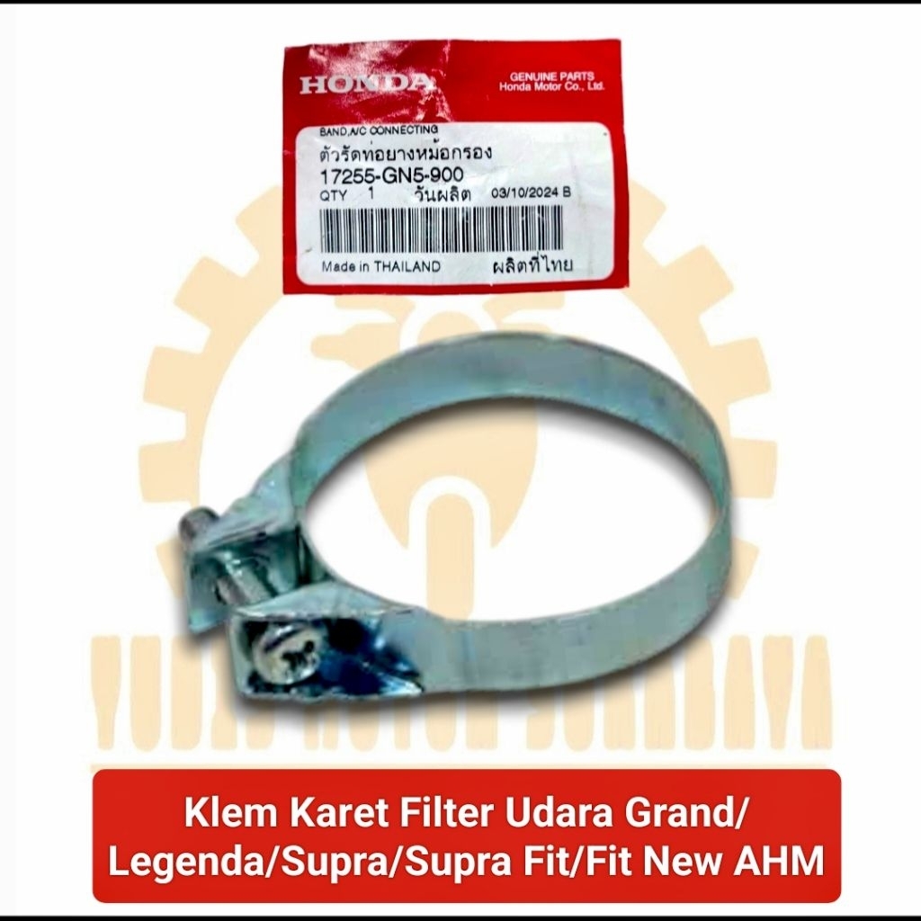 17255-GN5-900 Klem Pengikat Karet Filter Saringan Udara Karbu Grand,Supra, Legenda,Supra Fit Lama Ne