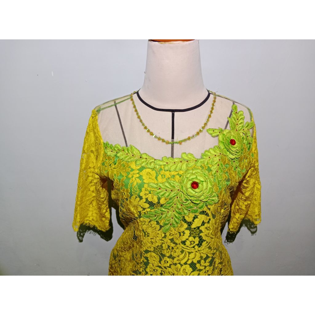 Dress Brokat Warna kuning