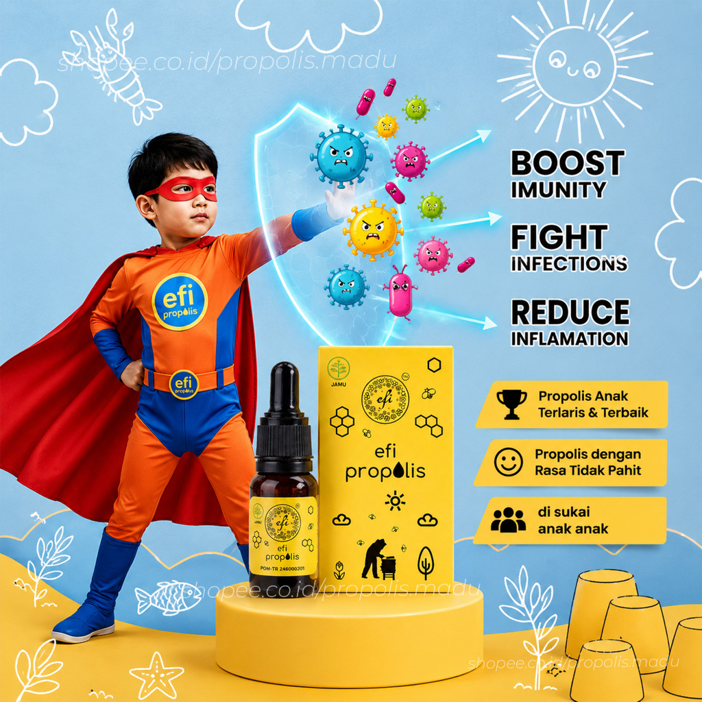 Efi Propolis KIDS (100% Original Propolis) Kebun Madu Efi | Propolis Anak Terbaik & Terlaris