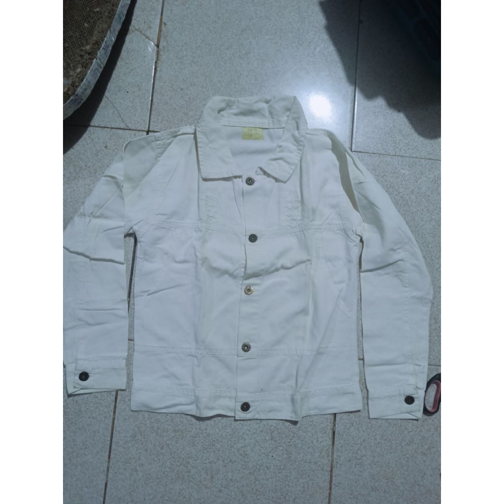 jaket jeans broken white