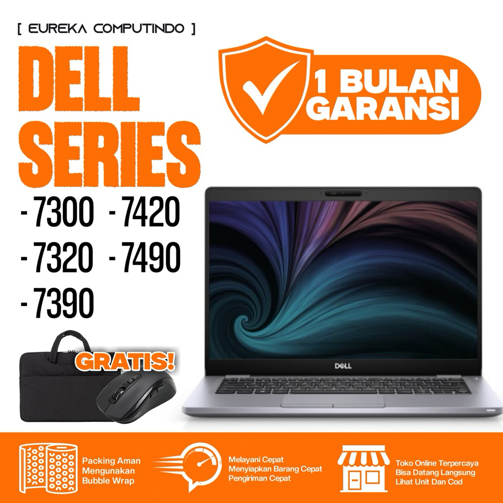 Laptop Dell Latitude 7300/7320/7390/7420/7490 Mulus 90-99% Standar Second & Bergaransi / Laptop Kerj