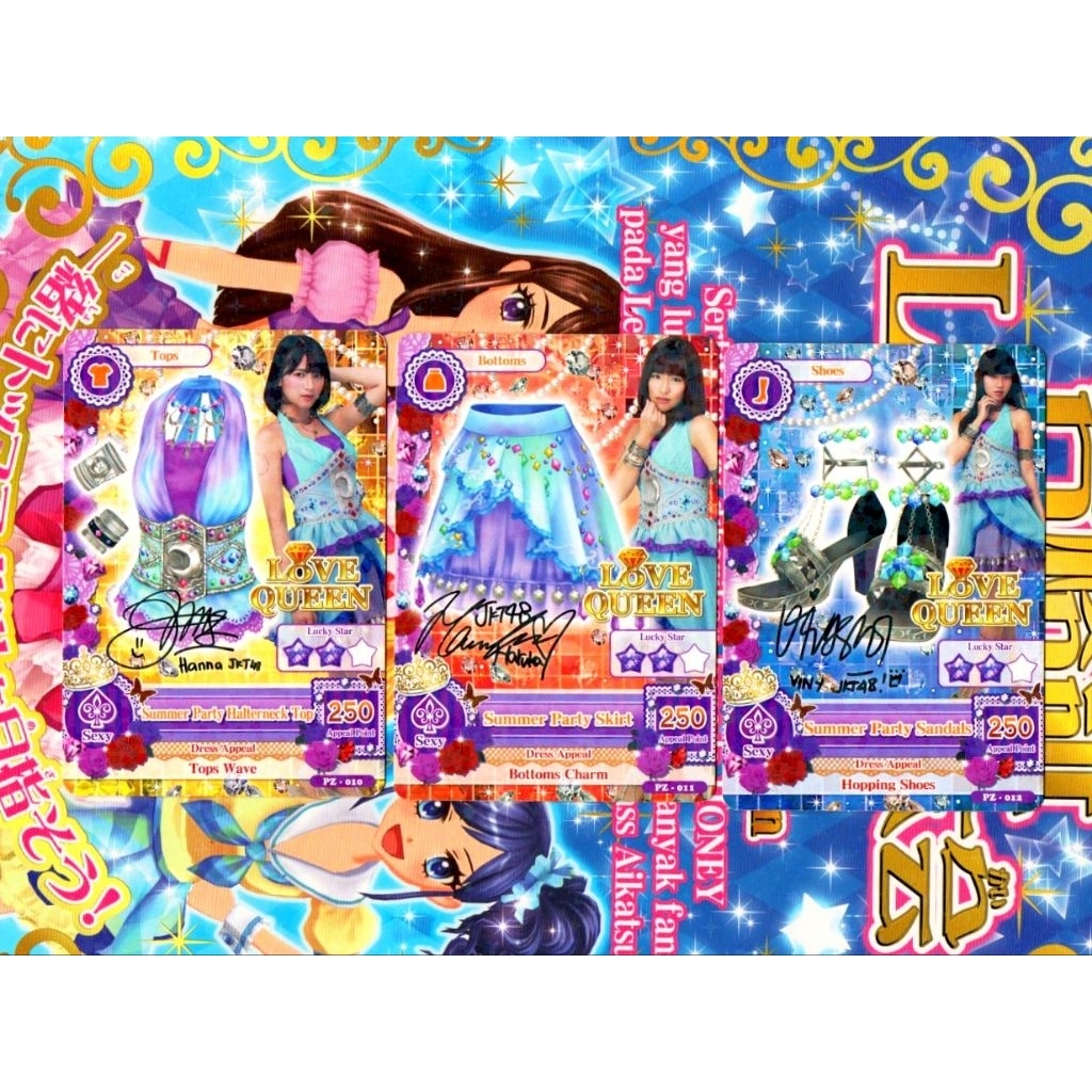 Kartu Aikatsu Indonesia Set Promotion Fanbook JKT 48 Summer Party Coord Love Queen Signed