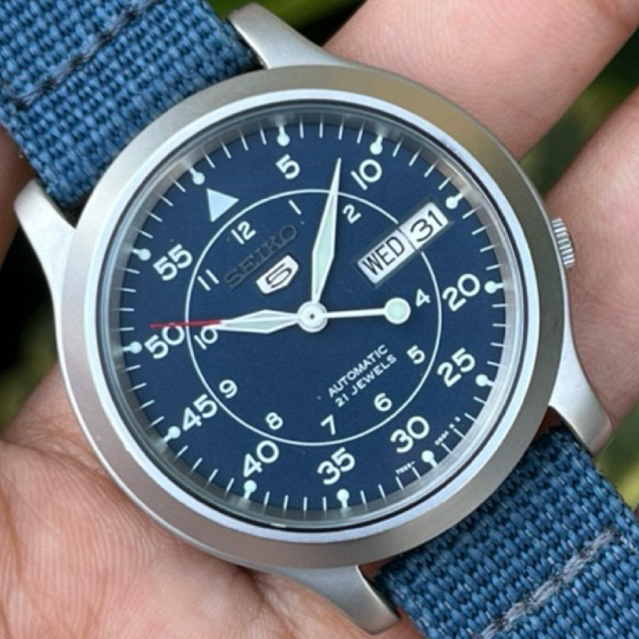 SEIKO 5 SNK807K2 BLUE MILITARY ORIGINAL