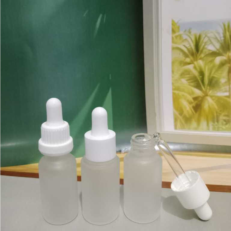 BOTOL SERUM/BOTOL PIPET KACA 20ML DOFF FROSTED RING PUTIH/WADAH SERUM