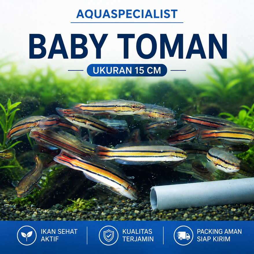 [TOMAN BESAR] - Baby Toman 15-17 cm Asli | Channa Micropeltes | Ikan Hias Predator