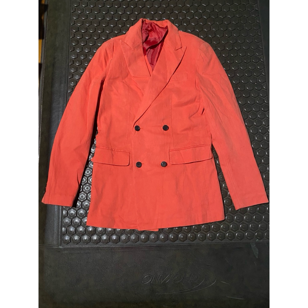 BLAZER JAS DENIM DOUBLE BREASTED NOHANT ORANGE JEANS LD KECIL MEWAH BRANDED