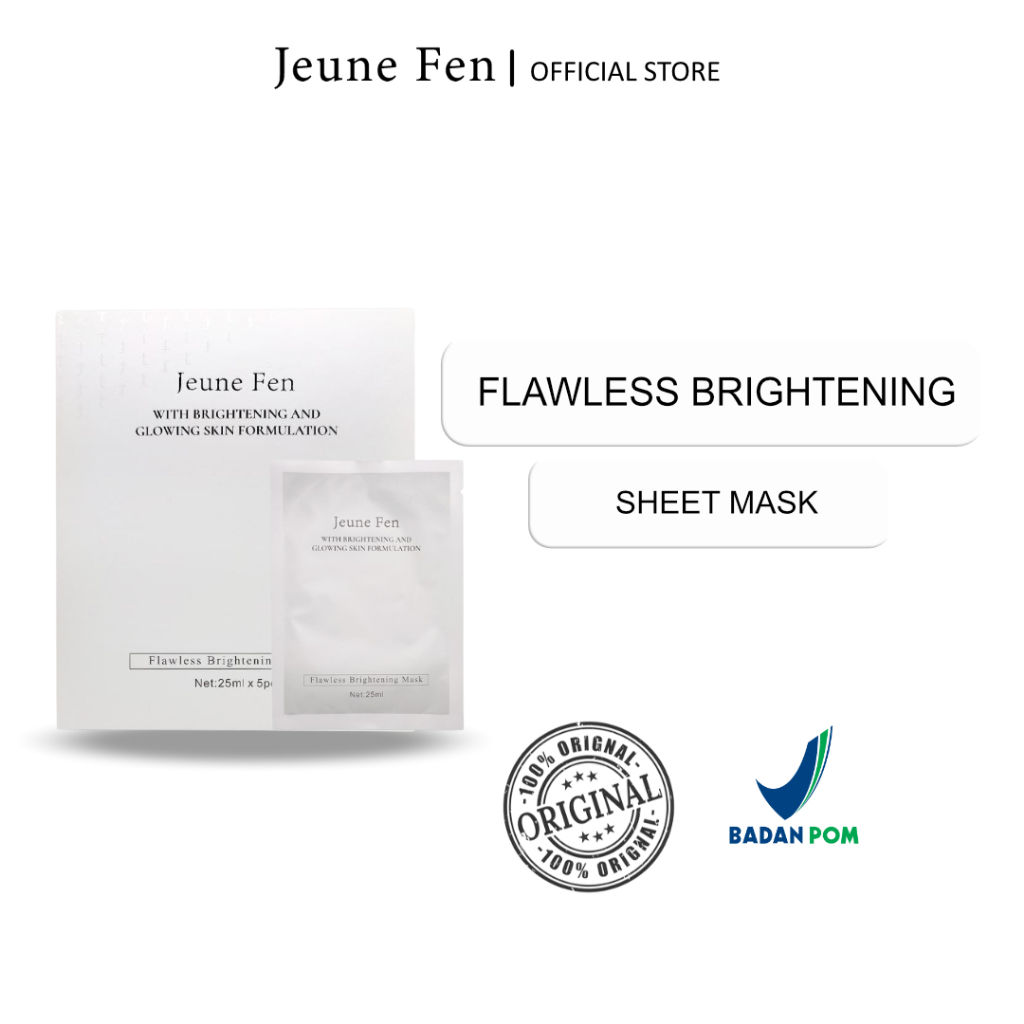 SHEET MASK JEUNE FEN BRIGHTENING & GLOWING FLAWLESS CERAHKAN Hyaluronic Acid