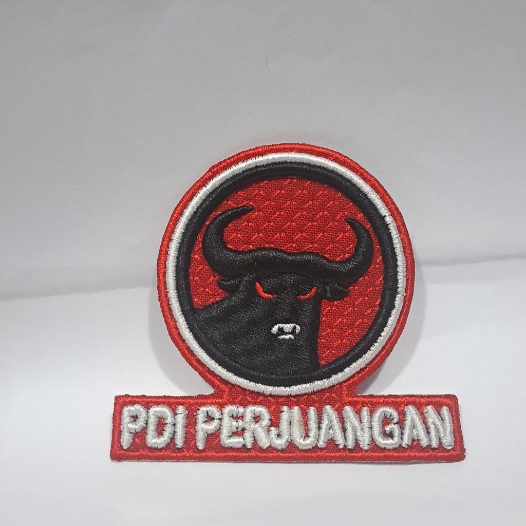 Logo Partai PDIP Bordir Rapi, Desain Menarik, Motif Variatif patch bordir Partai pdi perjuangan