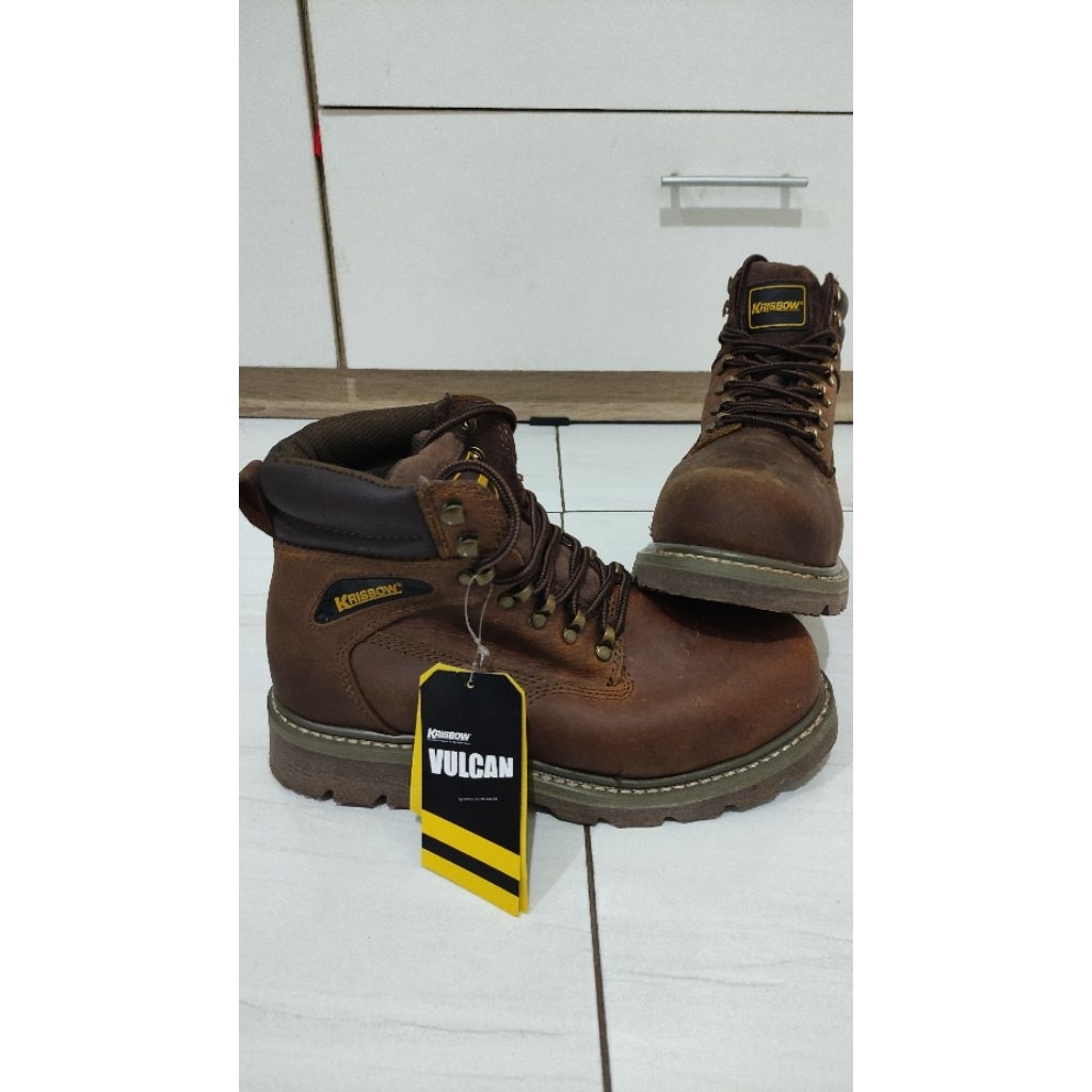 SEPATU SAFETY KRISBOW VULCAN BROWN SIZE 42