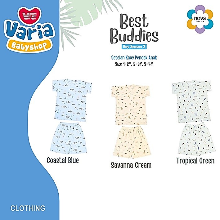 NOVA OBLONG PENDEK CELANA PENDEK / BAJU PENDEK ANAK / SETELAN PENDEK ANAK UNISEX | NOVA BABY