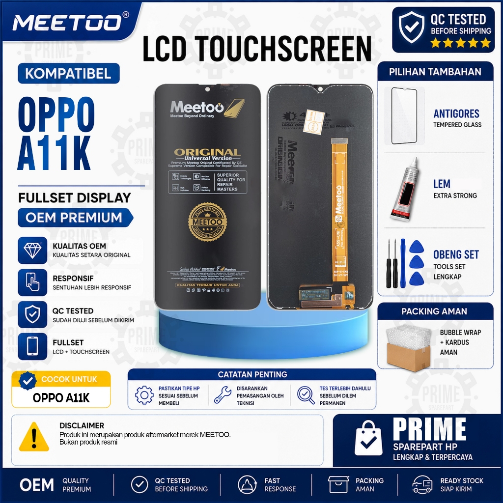 LCD OPPO A11K ORIGINAL MEETOO LCD TOUCHSCREEN OPPO A11K FULLSET