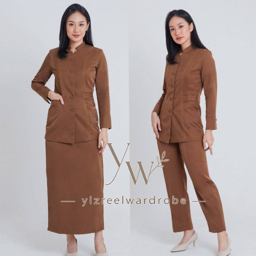 Blazer Wanita / Seragam PNS / Baju Dinas Pemda / Baju Khaki PNS Wanita / Baju Guru Wanita - 7020 Pem