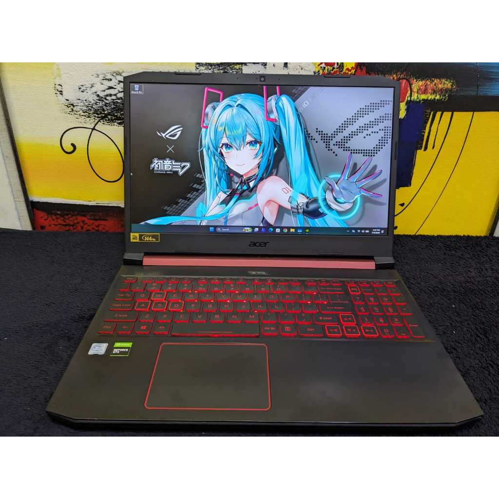 Laptop Gaming Acer Nitro 5 Core i7 Gen 9 8/256 GTX 1660Ti 6GB Mulus