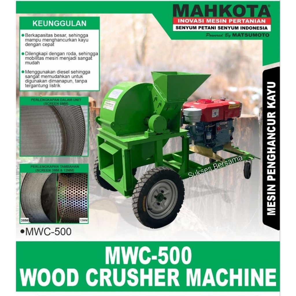 Wood Crusher Machine Mahkota MWC-500