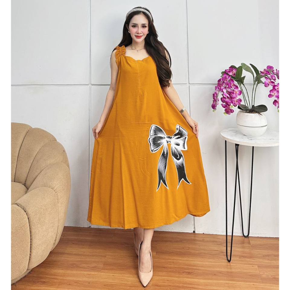 Daster Wanita Kekinian Terbaru Rayon Premium Busui Resleting Depan Baju Tidur Motif Pita
