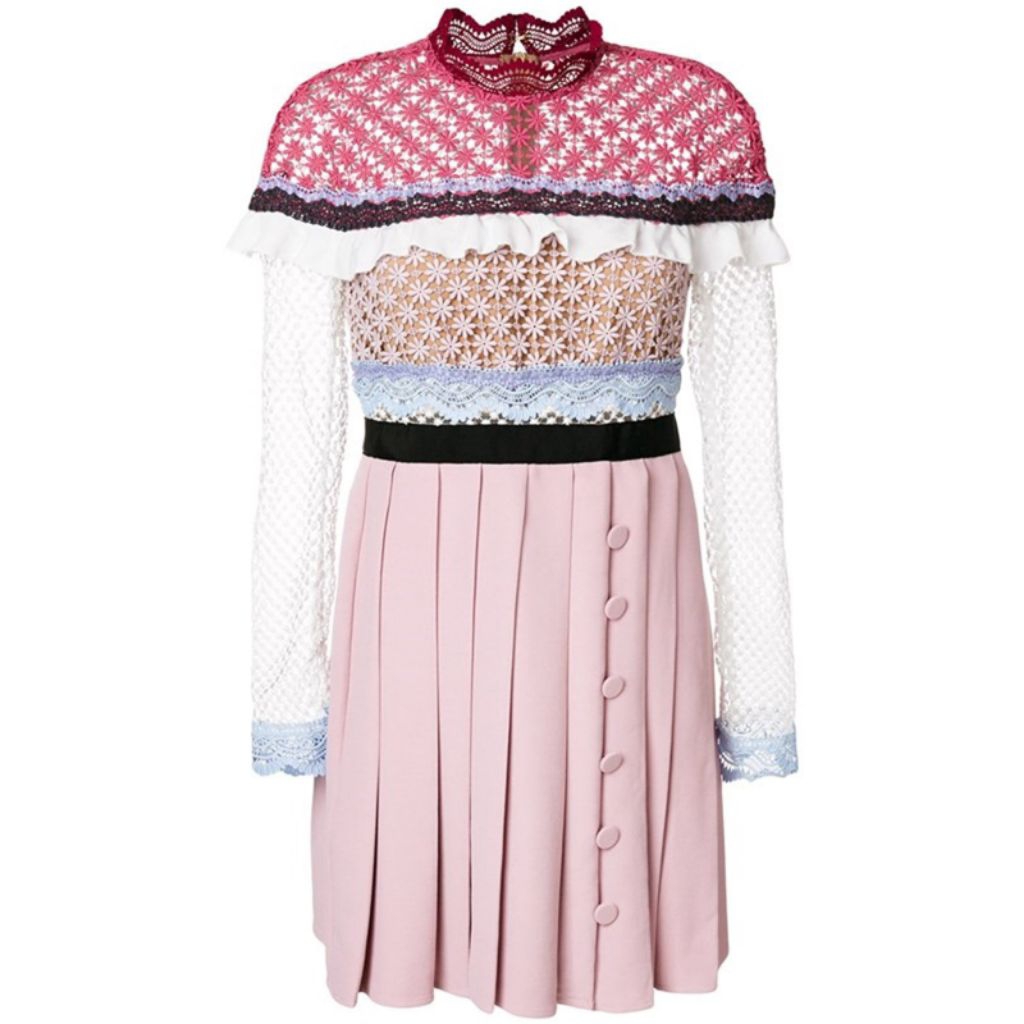 self-portrait bellis lace pink dress