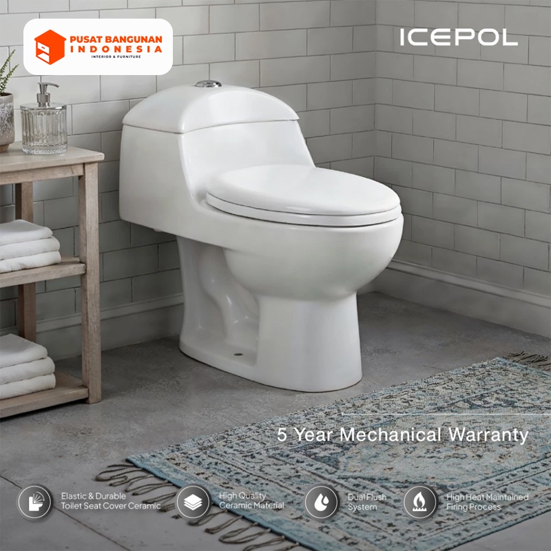 Kloset Duduk Monoblok Icepol IC 8025 Putih 30cm