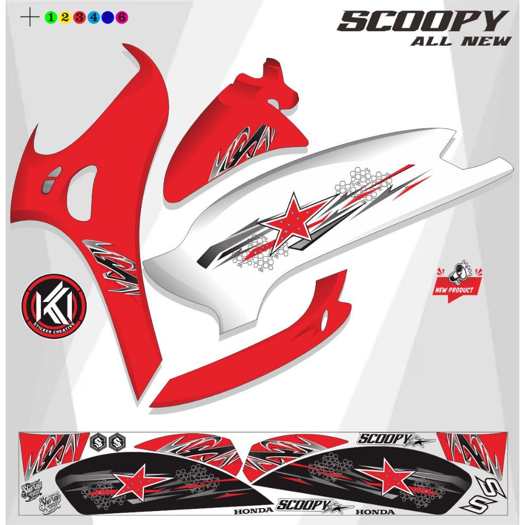 STICKER STRIPING MOTOR SCOOPY POLET LIS / STRIPING MOTOR SCOOPY MOTIP LIS