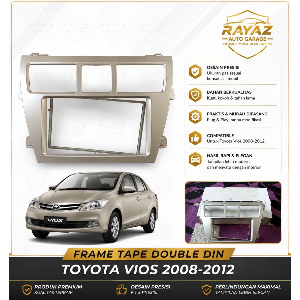 Frame Tape Head Unit Double Din Toyota Vios