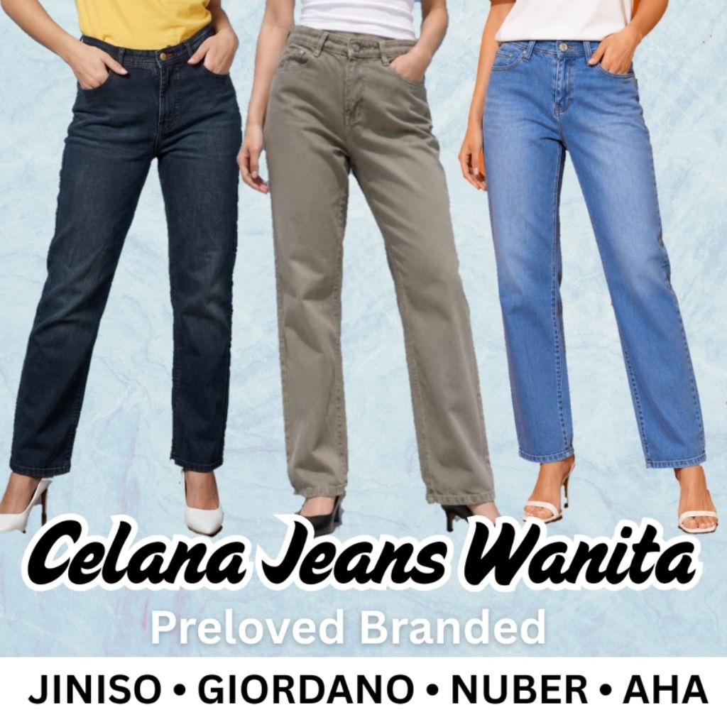 Preloved Celana Jeans Branded Wanita JINISO GIORDANO NUBER AHA