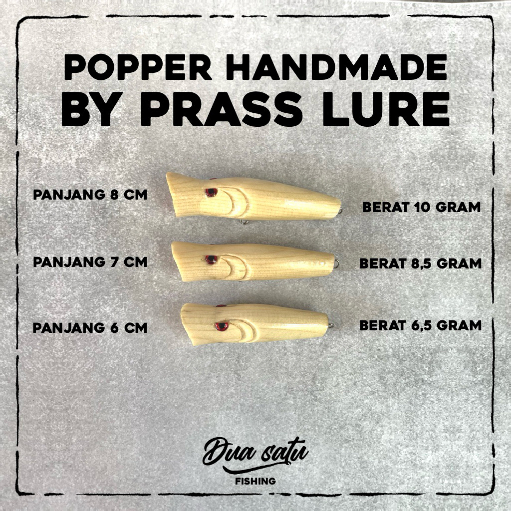 UMPAN CASTING POPPER HANDMADE BY PRASSLURE