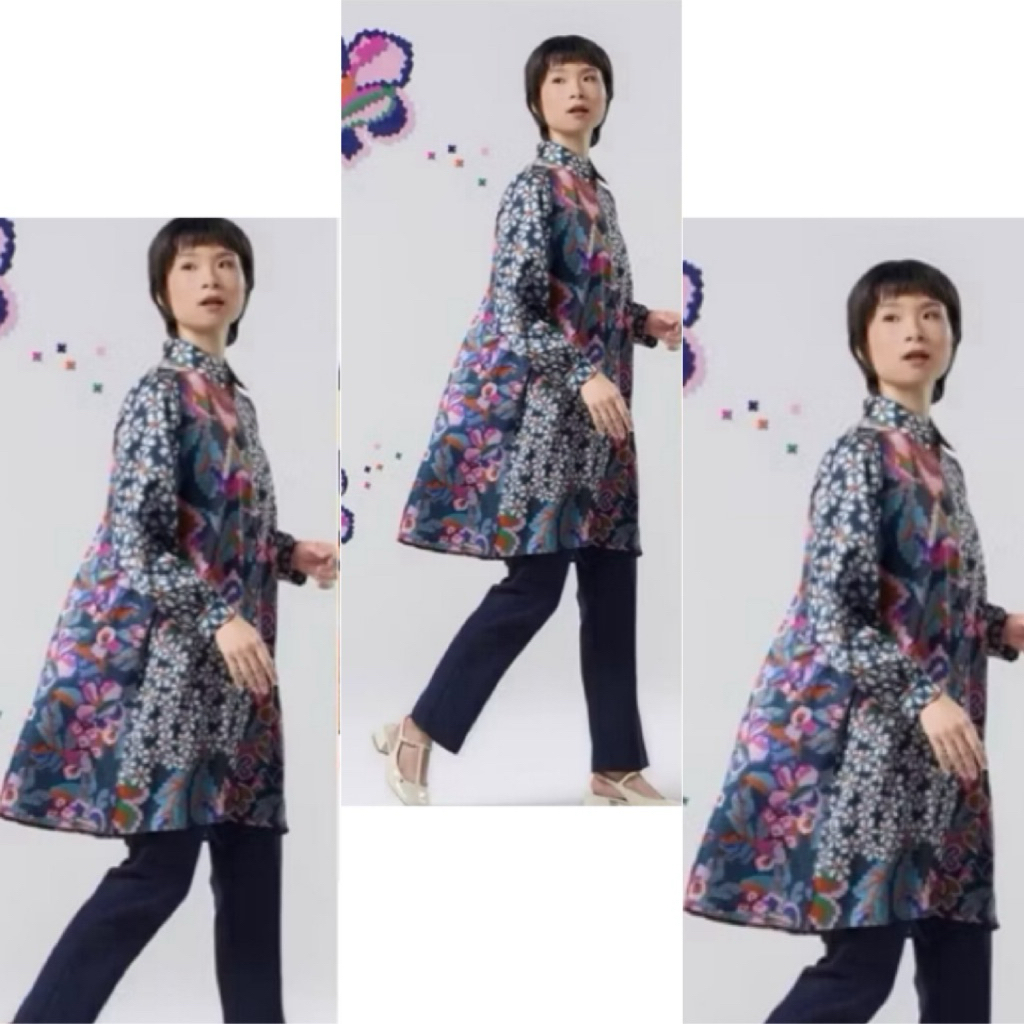 NEW Cek Deskripsi‼️Benang Jarum BJ Eclora Tunic - Aconitum-Dress daylilies