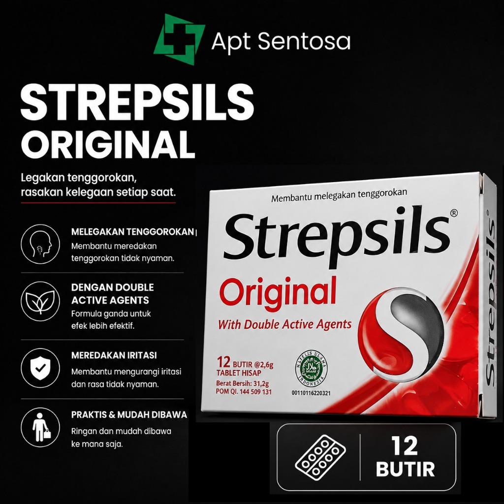 Strepsils Original Permen Pelega Tenggorokan isi 12