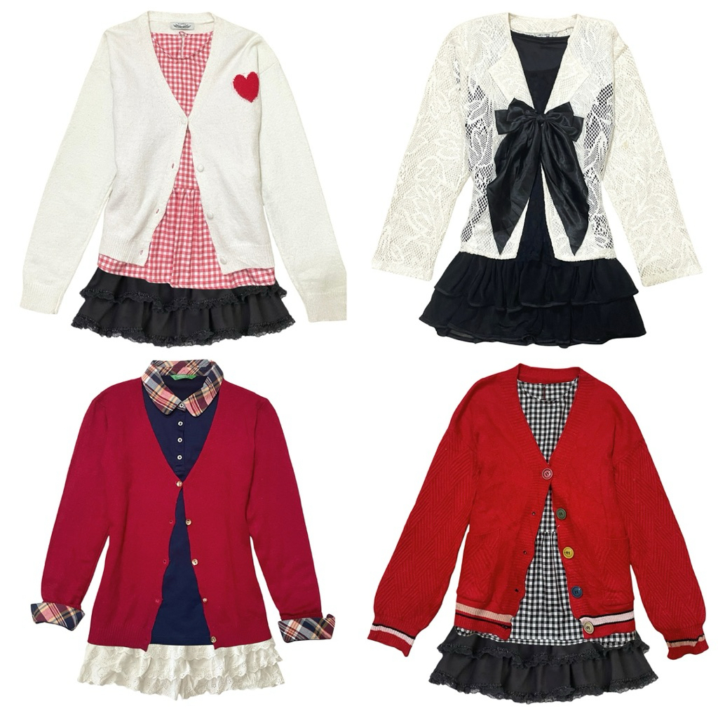 BACA DESKRIPSI  — Set Cardigan #2 : feminine japanese vintage • liz lisa • axes femme • shoujo • pol