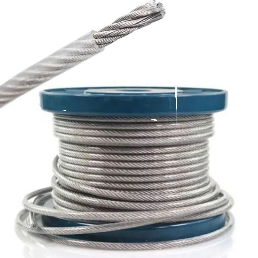 Kawat Seling Pvc Lapis Plastik 2 Mm 1 Roll Panjang 1000 Meter Sling Baja PVC