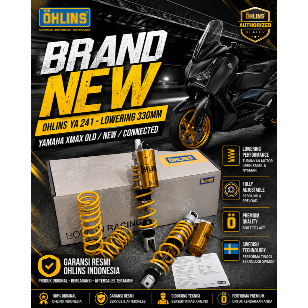 Shock Ohlins Yamaha Xmax - YA241 (LOWERING 330mm) GARANSI RESMI