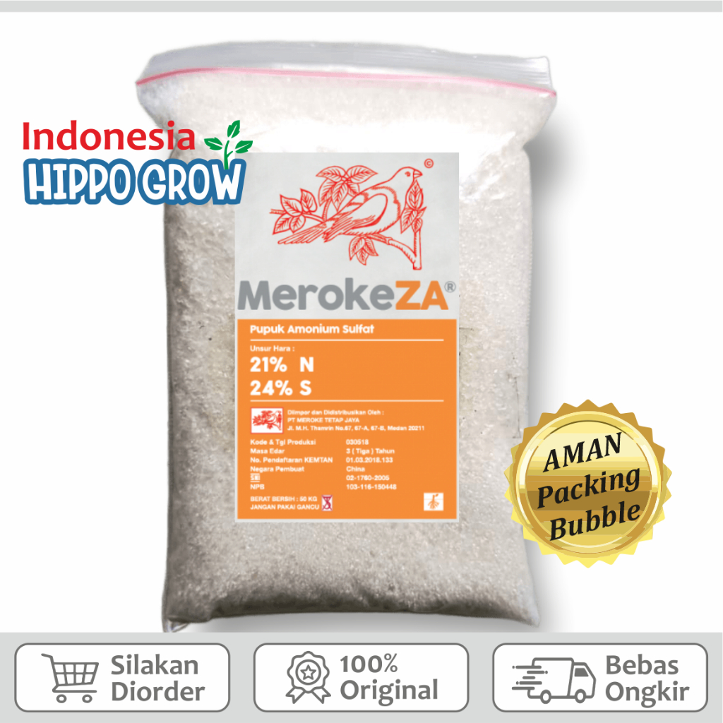 Pupuk Meroke ZA Original Meroke Kristal Putih Nutrisi Tanaman di Lahan Basa - isi 250 gram
