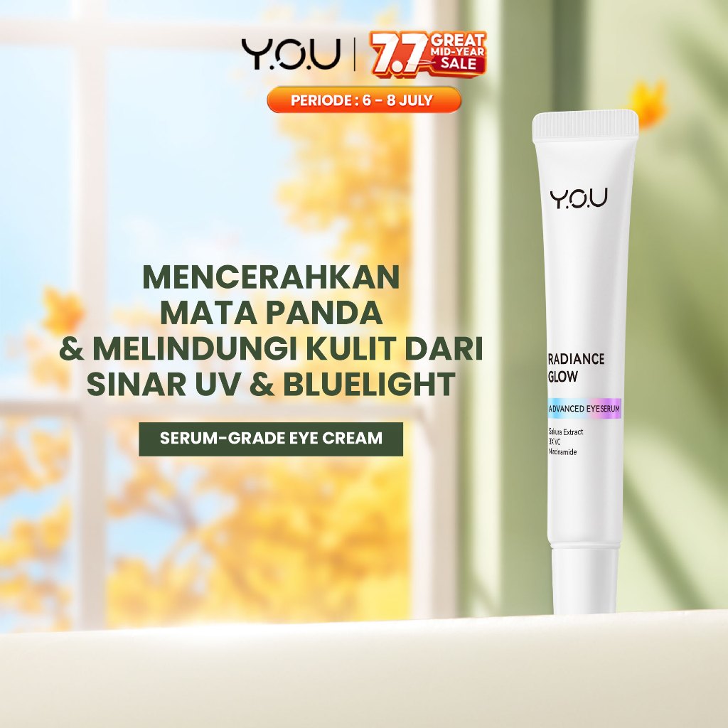 YOU Radiance Glow Advanced Eye Serum Eye Cream Mencerahkan Mata Panda dengan Sakura Extract, Niacina