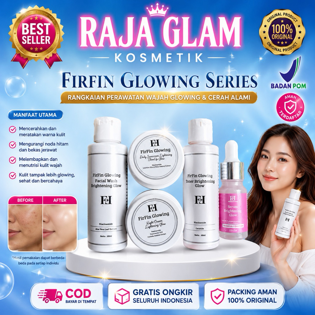 FIRFIN NORMAL + SERUM PINK GLOWING UNTUK WAJAH CERAH DAN GLOWING