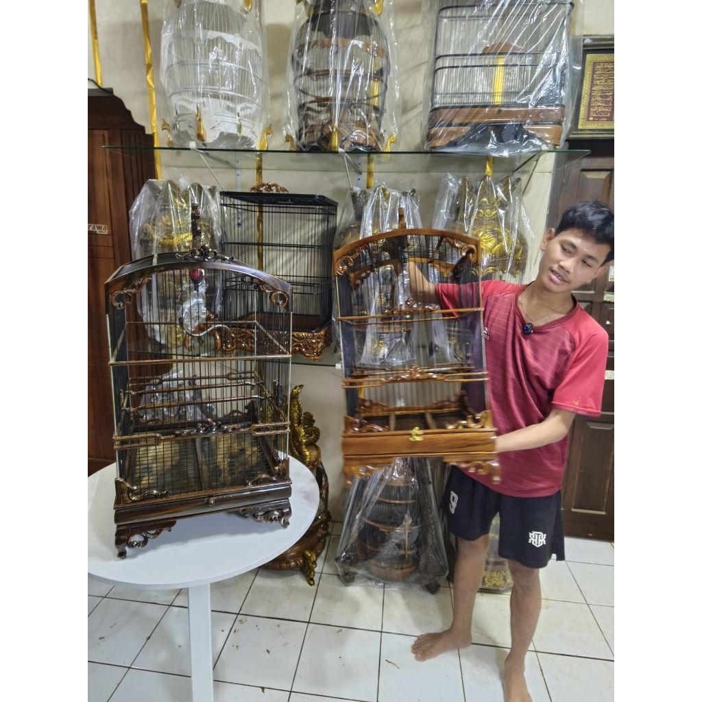 Sangkar burung kotak 43x37 sonokeling