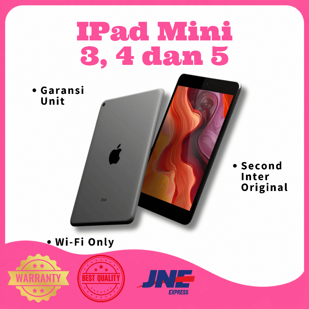 COD - iPad Mini 3 dan iPad Mini 4/5 - Jaringan Wi-Fi Only - Second Inter Original - Kapasitas Lengka