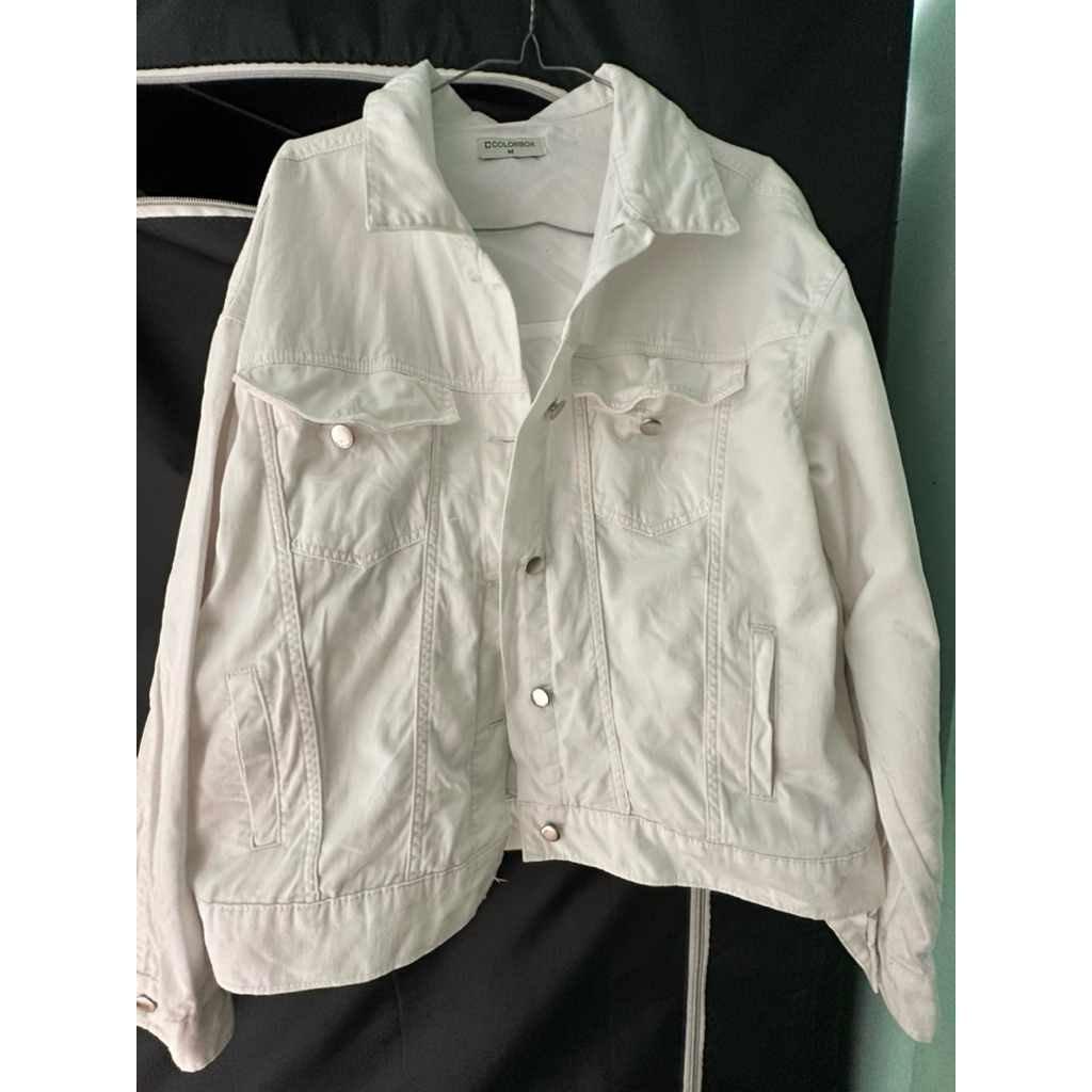 Preloved jaket jeans putih colorbo*