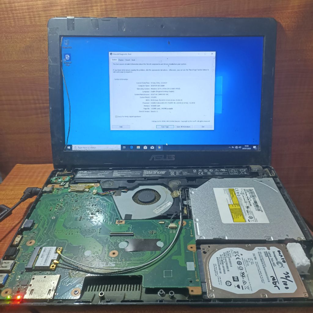 mobo/motherboard Asus X451MA normal tested windows