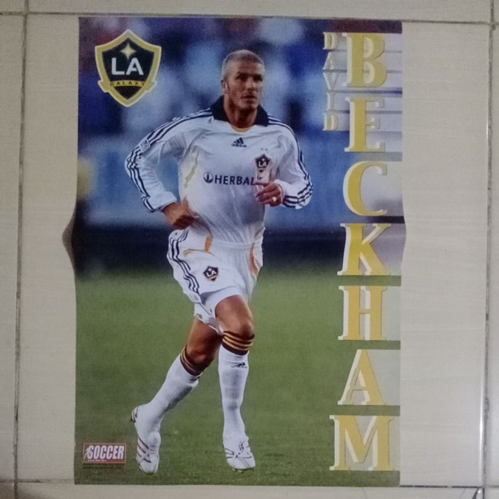POSTER BOLA - DAVID BECKHAM - LA GALAXY - Poster Murah Original - C2