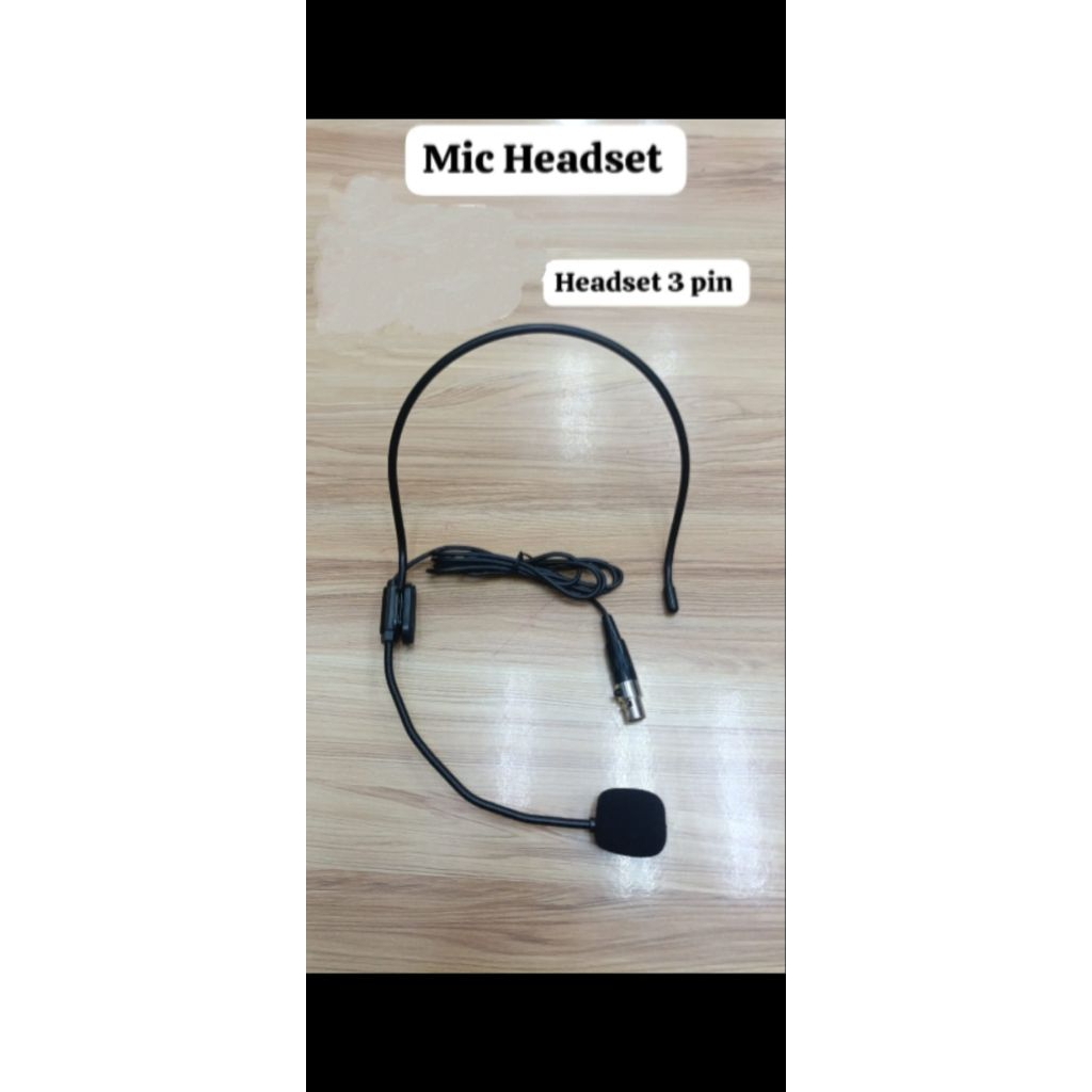 Mic Headset/Bando Kabel Jack colokan Kaki Lubang Pin 3 warna hitam