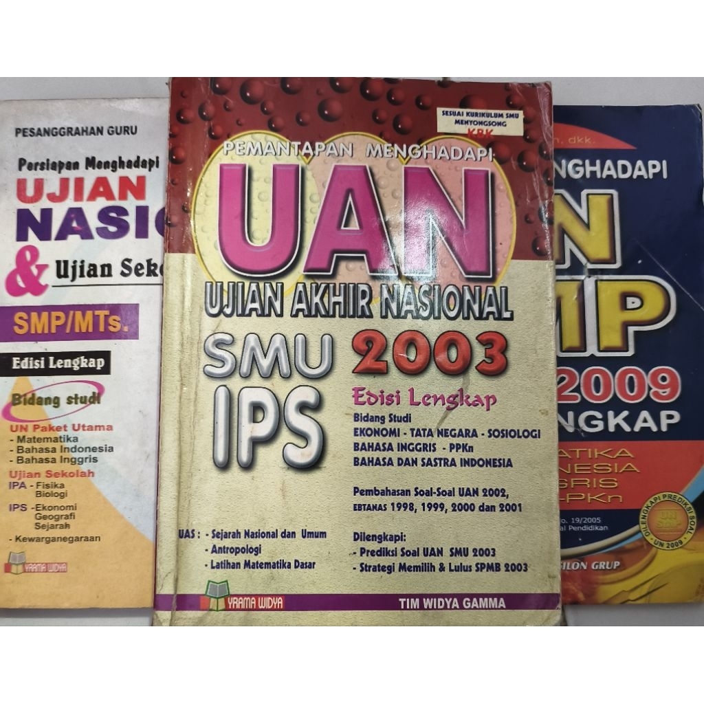 BUKU UN SMP/UJIAN NASIONAL/UAN BEKAS ORIGINAL
