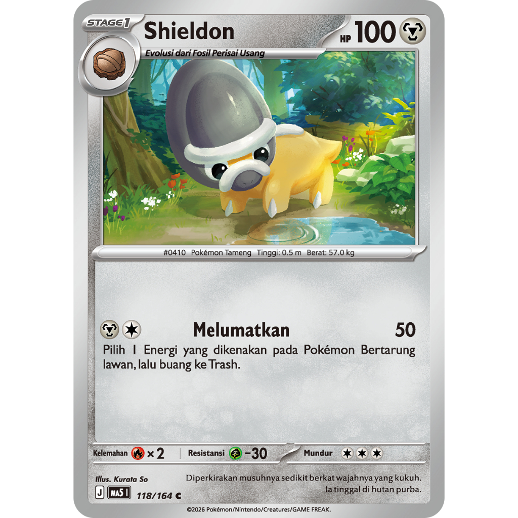 Pokemon Shieldon TCG Kartu Bulk Common
