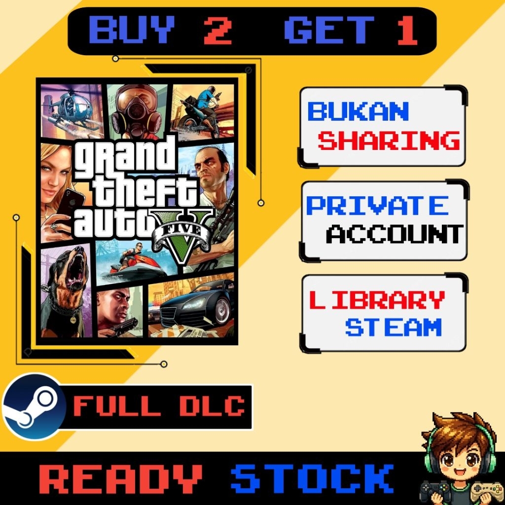 GTA 5 / GTA V Steam Private Original Beli 2 Gratis 1