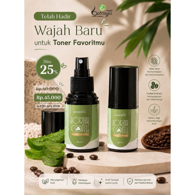 HAIZIL BATRISYIA - Normal Coffee Face Toner 60ml | Toner Wajah | BATRIS | Clearance