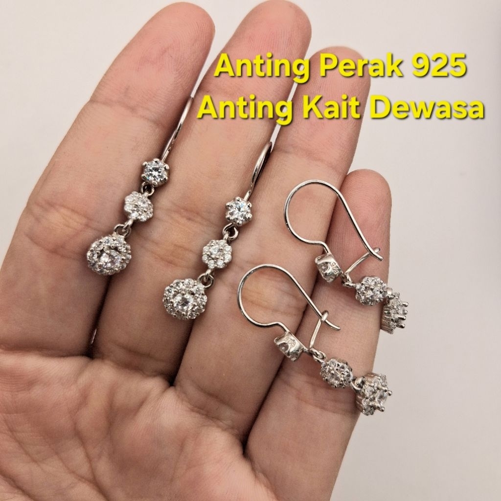Anting Perak 925 Anting Kait Dewasa