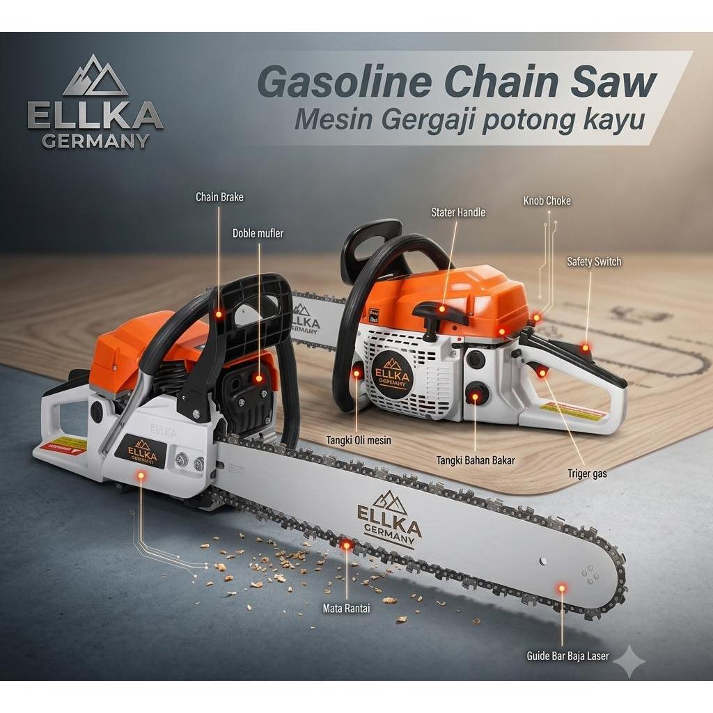 Chainsaw skls still good Bar laser 22in Gergaji Mesin gergaji pohon by Yukido