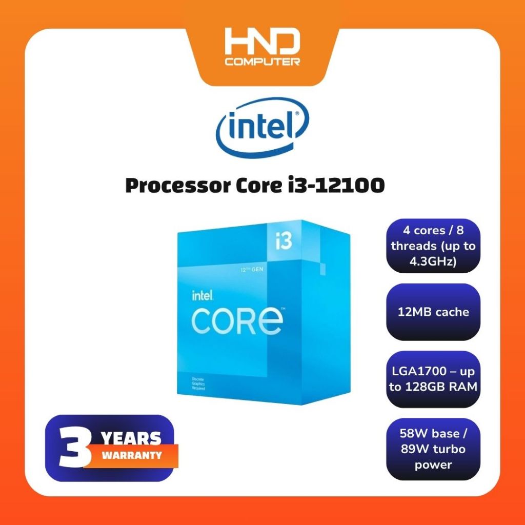 Intel Processor Core i3-12100PRC-I3-12100