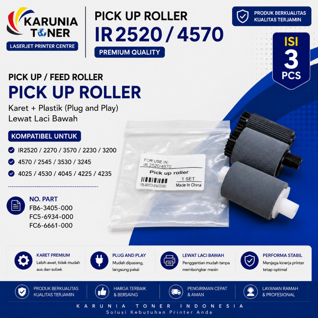 1set pickup roller ( karet penarik kertas) Pick up Roller Printer ir4570 ir-4570 4570