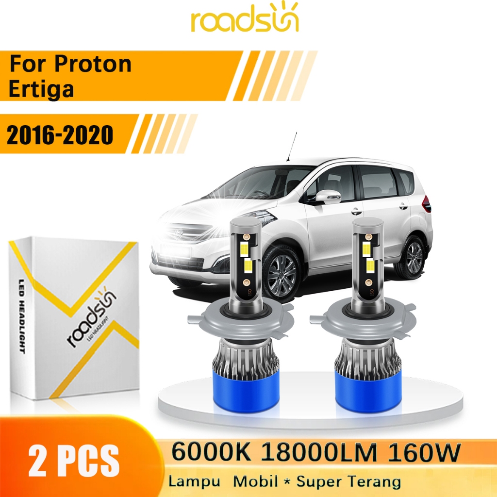 Roadsun Untuk Proton Ertiga 2016-2020 2 Buah LED Lampu Depan Mobil Kepala Lampu Ganda 160W 18000LM S